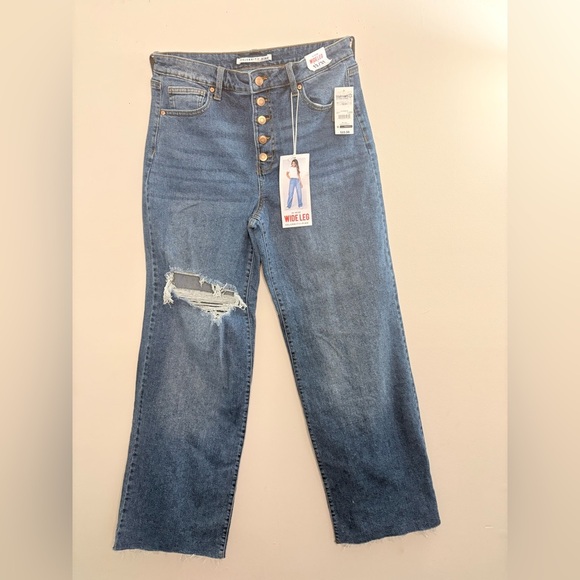 Celebrity Pink Blue Flare Wide Leg Jeans - Picture 1 of 11